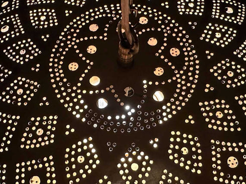 Moroccan Brass Pendant Light - Handcrafted Ceiling Fixture (PL 1068)